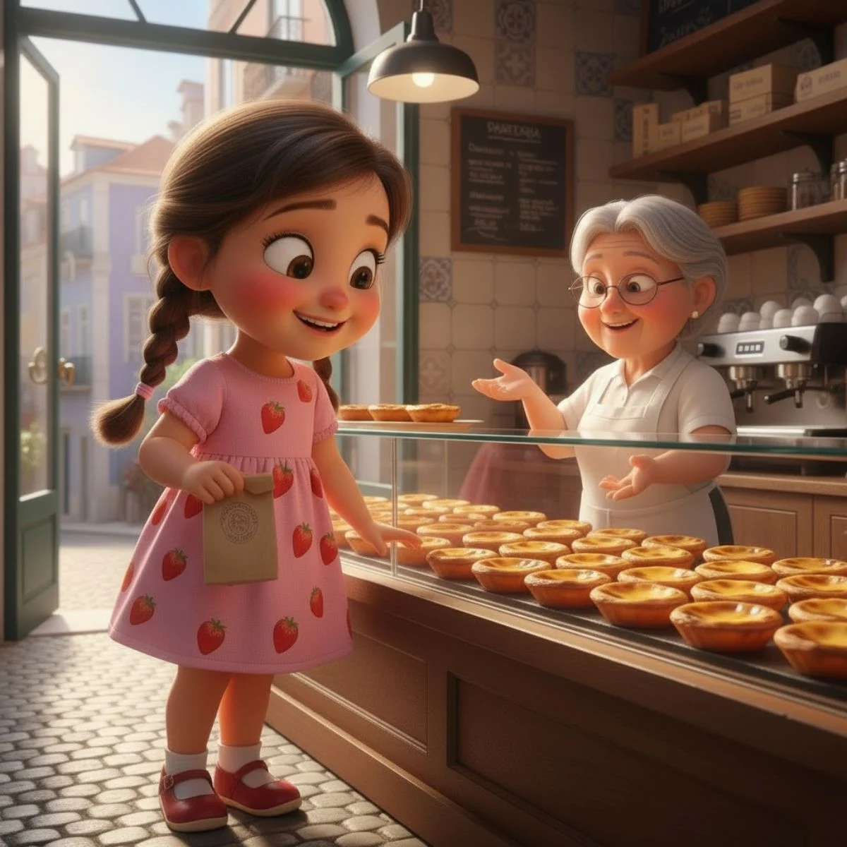 Cartoon portrait of a young girl generated with Neolemon AI