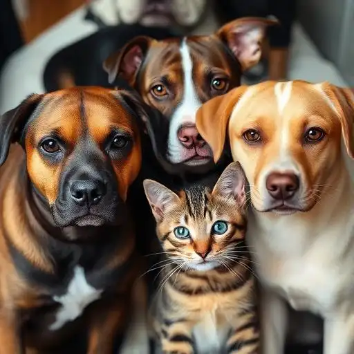 Multiple pets photo showing why to upload one pet at a time