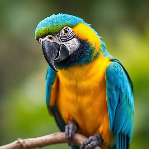 Parrot with visible eyes looking at camera for AI portrait