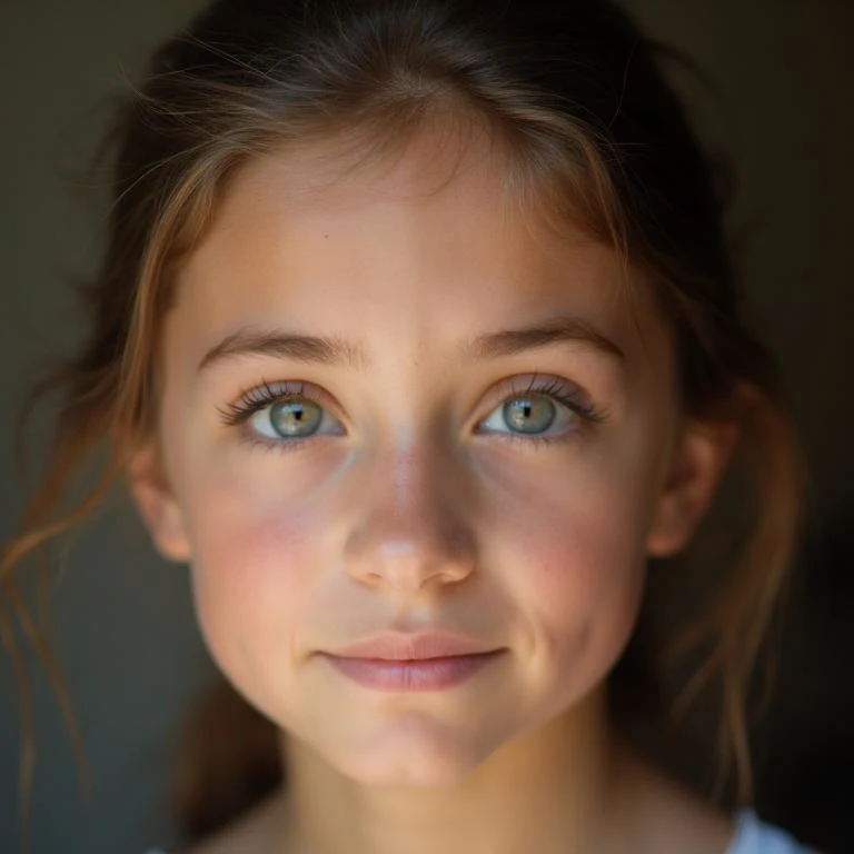 Photo with visible eyes looking at camera for AI cartoon